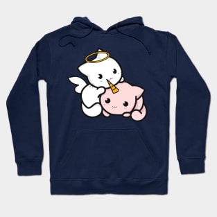 cat angel and cat unicorn Hoodie